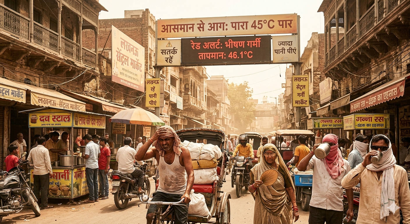 यूपी में गर्मी ने तोड़े रिकॉर्ड; दोपहर में ‘कर्फ्यू’ जैसा सन्नाटा, मौसम विभाग की गंभीर चेतावनी: